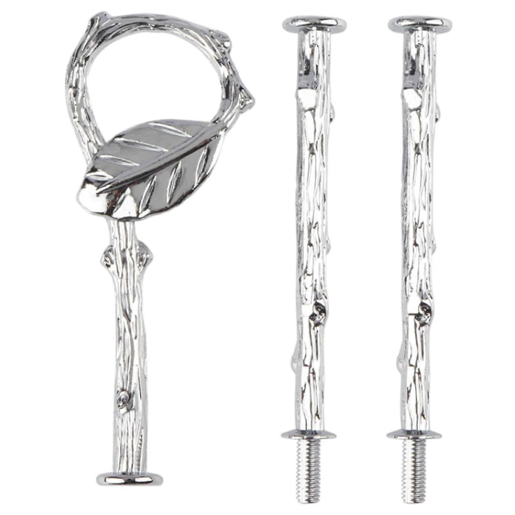 Cupcake Stand Handle,3 Tier Vintage Cake Serving Tray Stand Silver