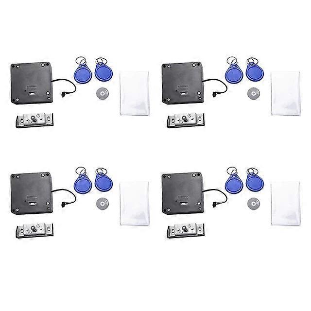 4X Smart Electronic Rfid No Hole Easy Installation Furniture Locker Wardrobe Shoe Cabinet Drawer Door Lock