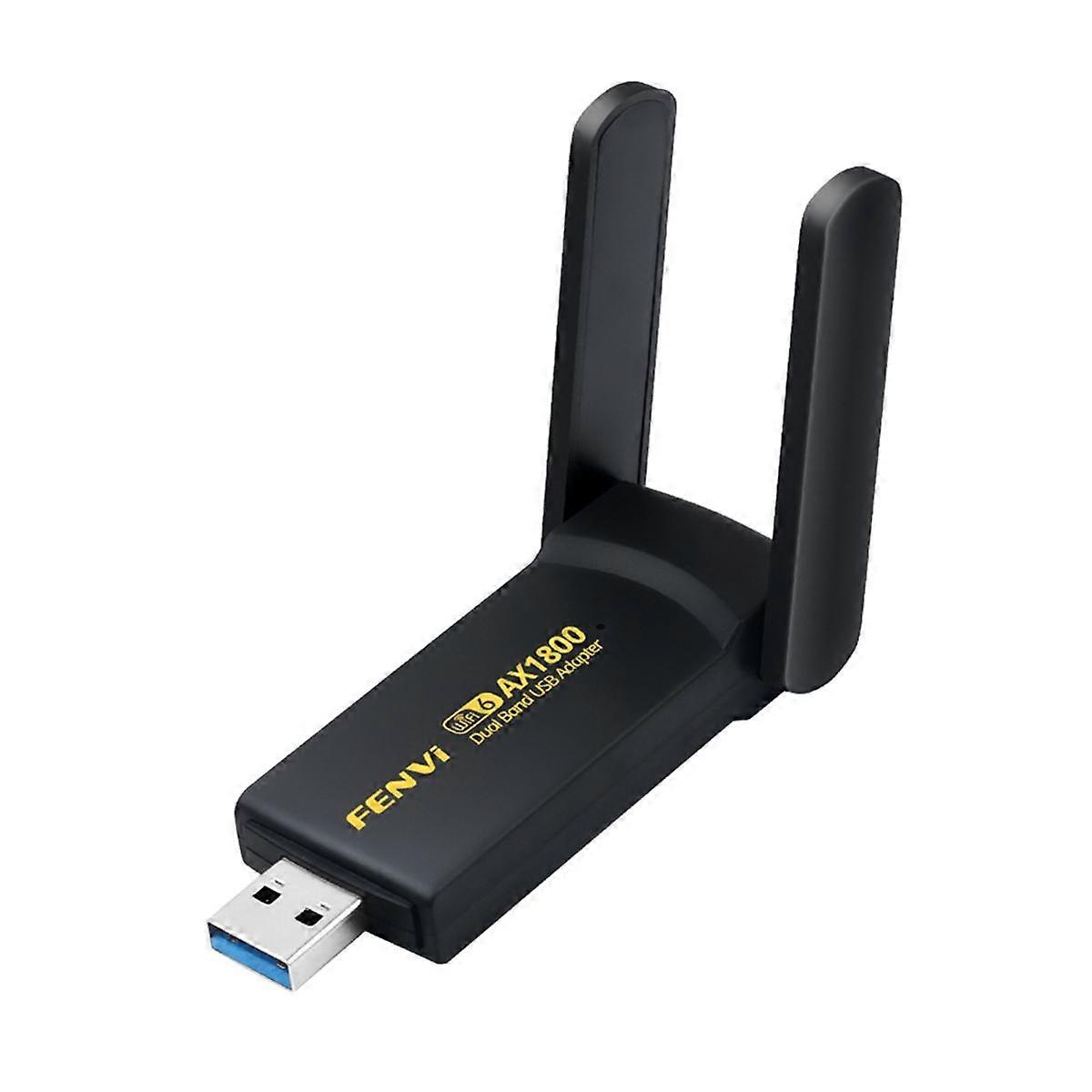 بطاقة شبكة لاسلكية AX1800، دونجل USB WiFi 6، 1800 ميجابت في الثانية، ثنائي النطاق 2.4 جيجا/5 جيجا، محول USB 3.0 WiFi لـ