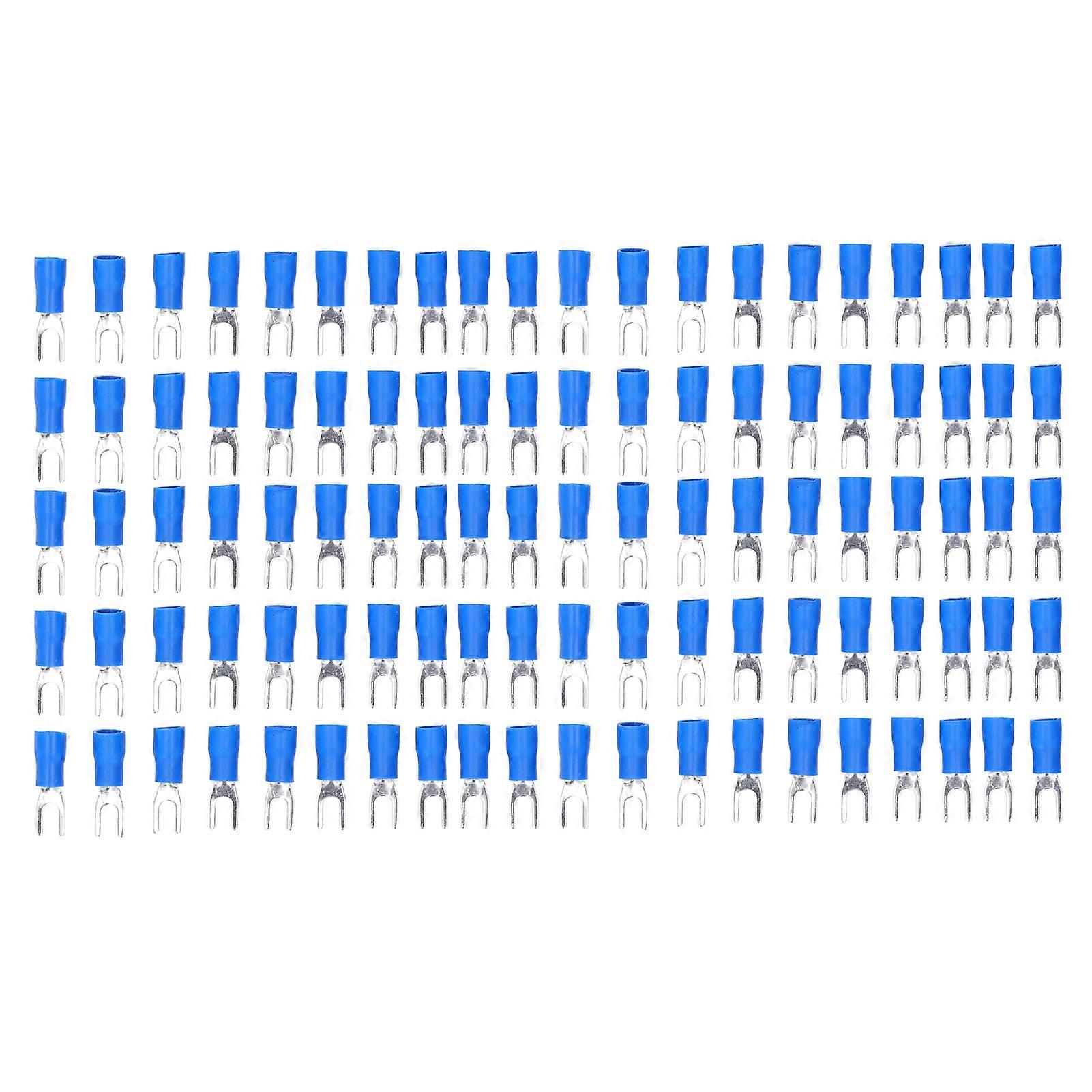 100Pcs Fork Terminal Insulated 16?14AWG Wire Crimp Connector Set Kit for Equipment