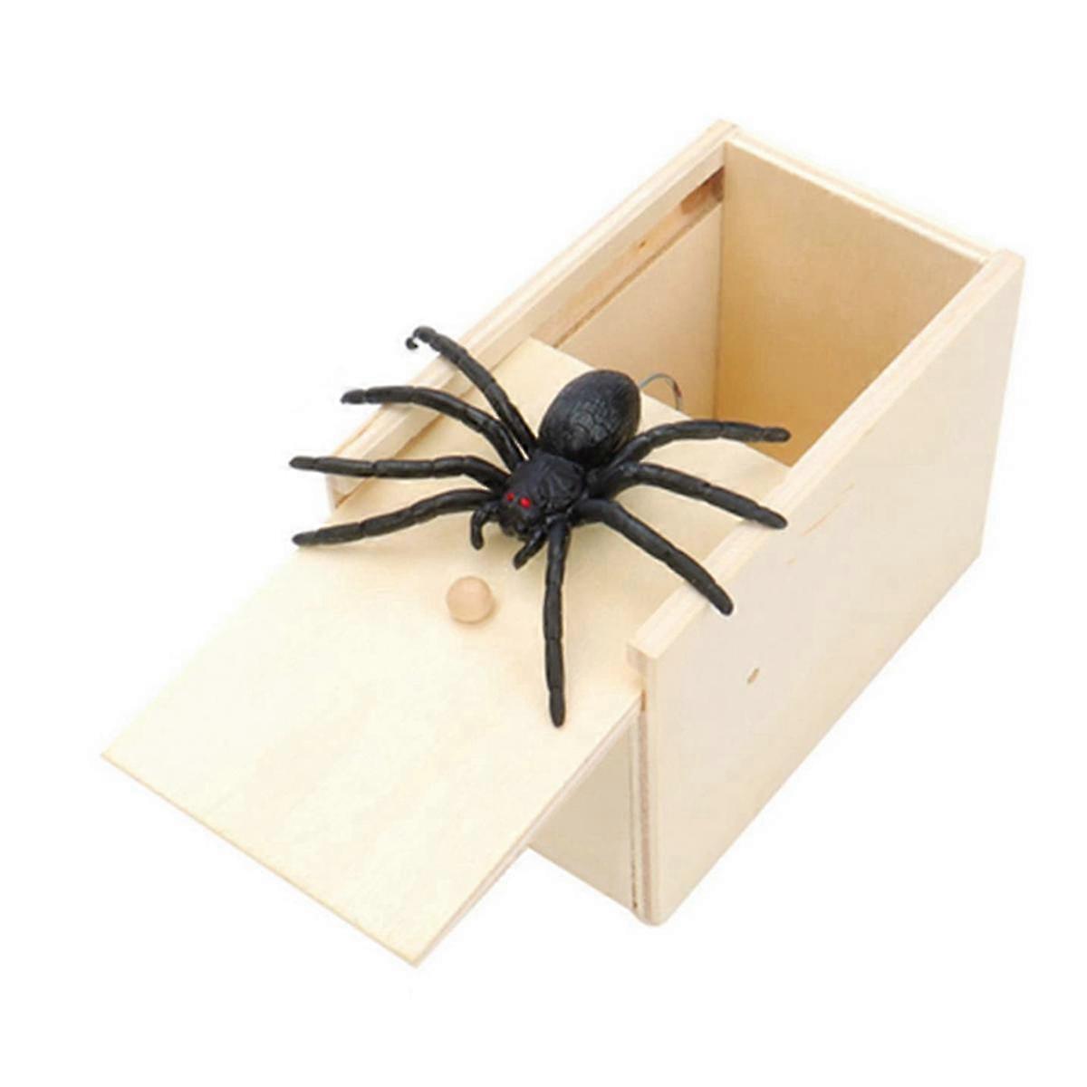 Trick Spider Funny Scare Box Wooden Hidden Box Prank Wooden Scare Box