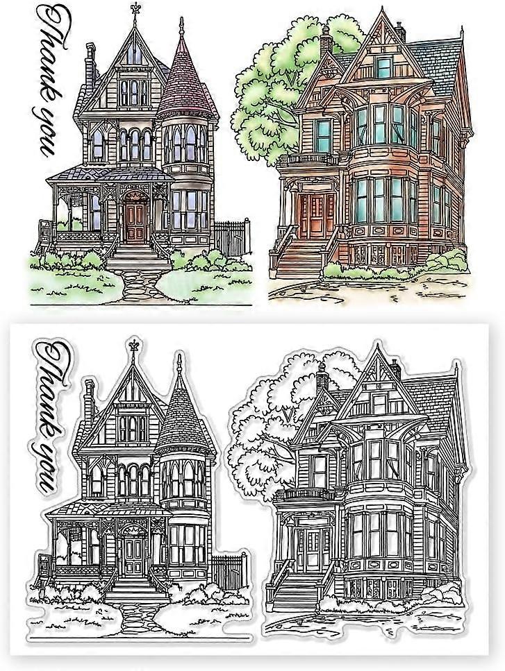 Victoria Building Clear Stamps Building House Transparent Silicone Stamps for Card Making for Card Making Decor DIY Scrapbooking Transparent Album Dec