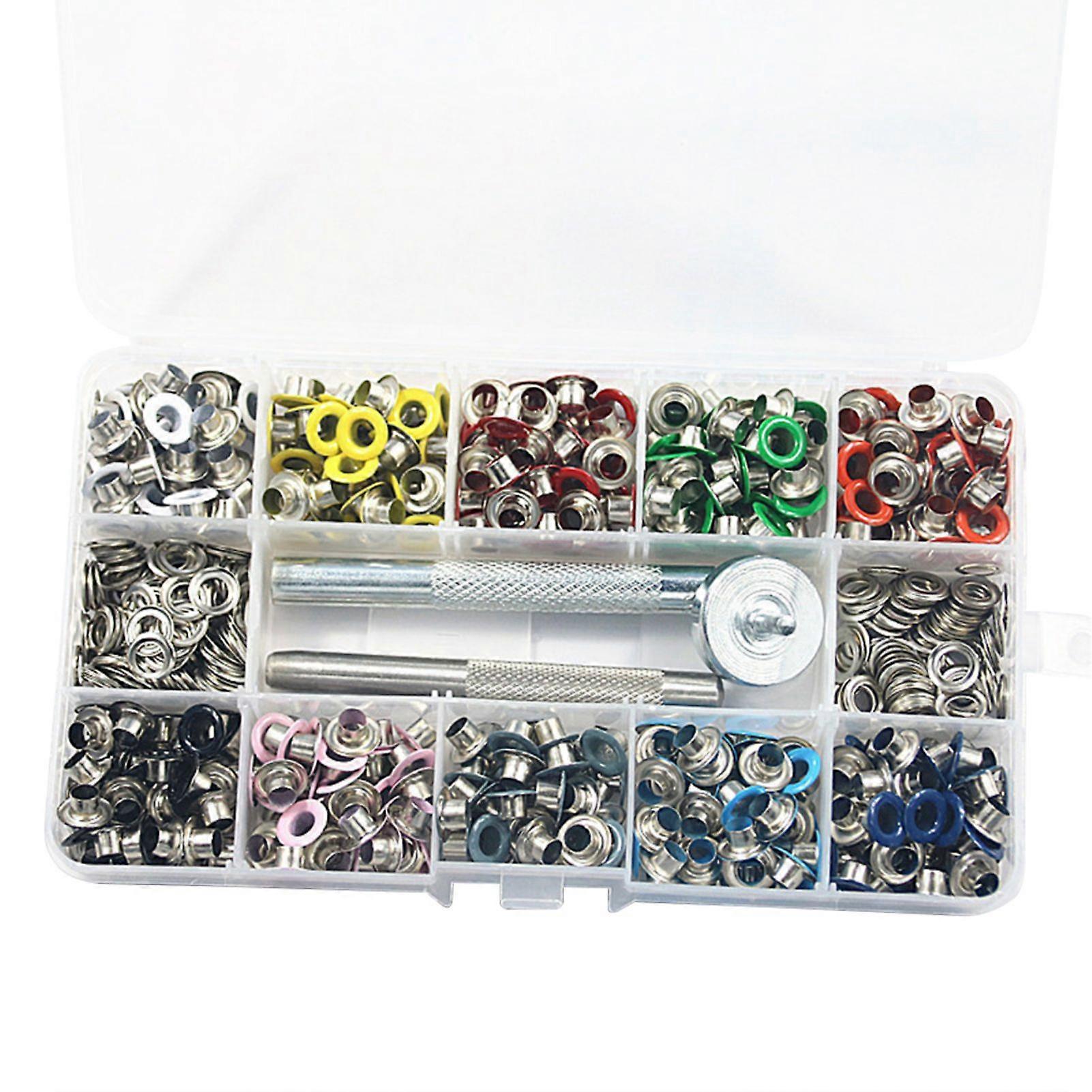 Eyelets Button Grommet Tool Kit Portable Hole Punch Manual Kits Suitable for Shoes Leather DIY
