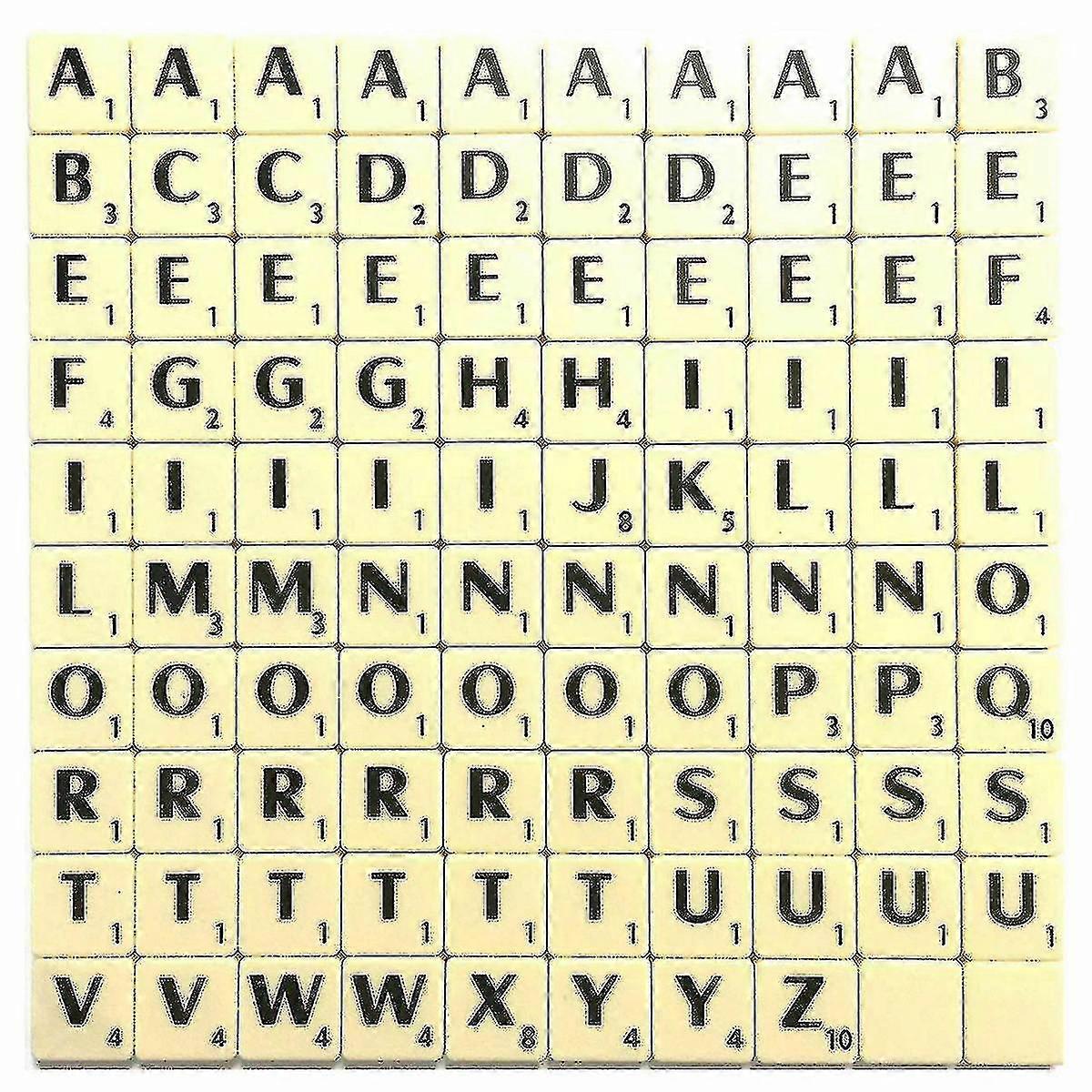 A-z Scrabble Tiles Alphabets Letters With Score Numbers