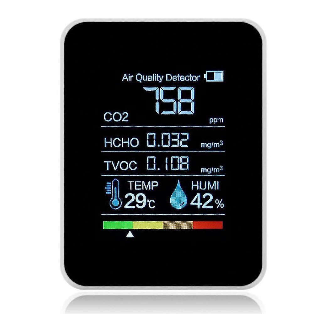 5 In 1 Portable Co2 Meter Carbon Dioxide Detector Co2 Sensor Air Quality Monitor Indoor Hcho Tvoc Formaldehyde Detector