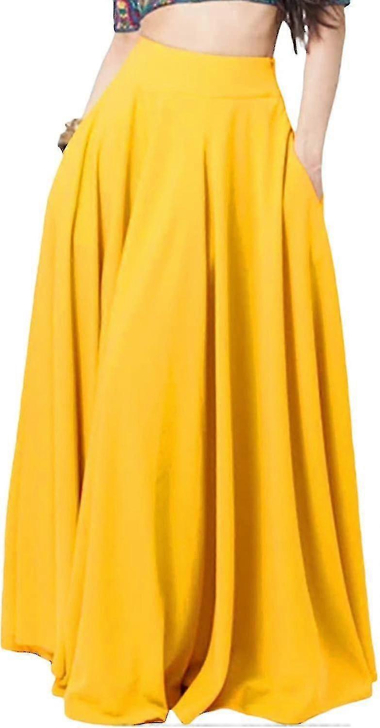 Femei solid Satin Fusta lunga elastica talie eleganta banchet petrecere seara nunta cu talie inalta fusta lunga