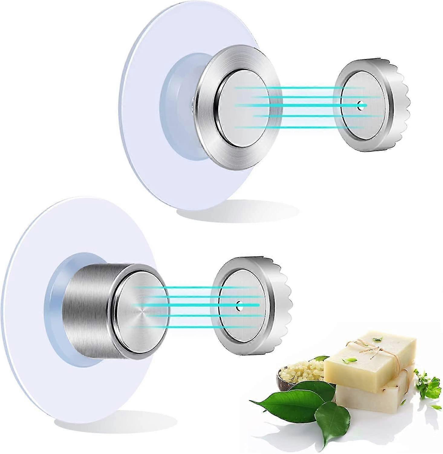 Soap Holder Magnet, 2 Pack Magnetic Soap Holder No Drilling Magnetic Soap Holder Stainless Steel Soap Dish Shower Suction Cup Soap Holder For Sink, Ki