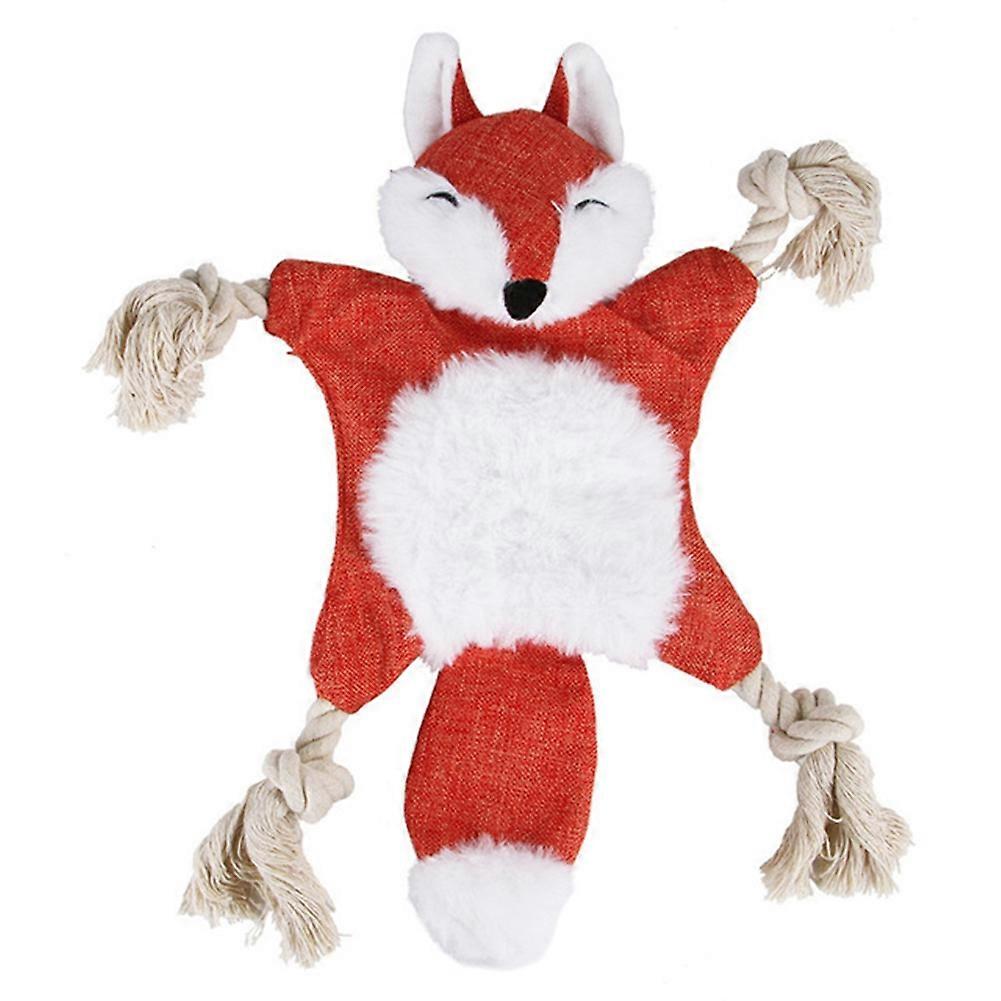 Pet Dog Puppy Cute Squirrel Fox Shape Plush Doll Sound Paper Squeak Chew Toy
