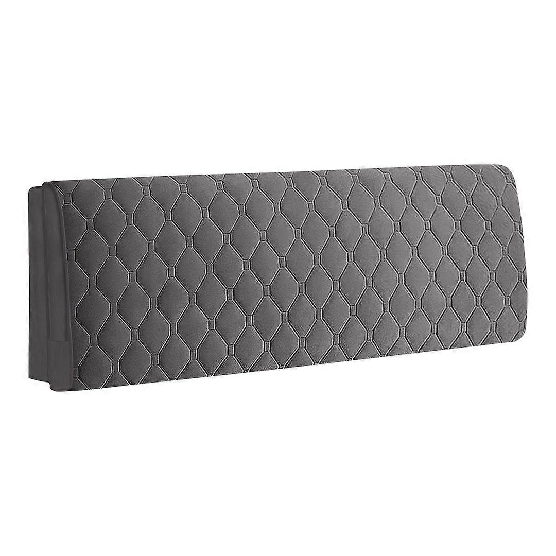Dark Gray Diamond Pattern Quilted Velvet Bed Headboard Cover 150X70 Centimetre Headboards & Footboards