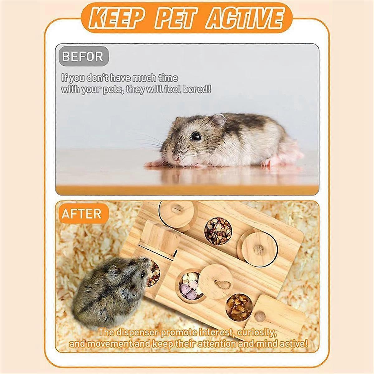 View of Guinea Pig Foraging Toys 6 in 1 Wooden Toys for Guinea Pig Educational ...