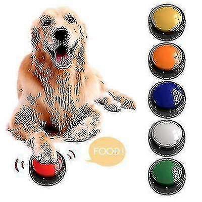 Pet Communication Button Dog Speaker Training Talking Toy Recording Sounder Squeeze Box Voice (1 Pack) Orange