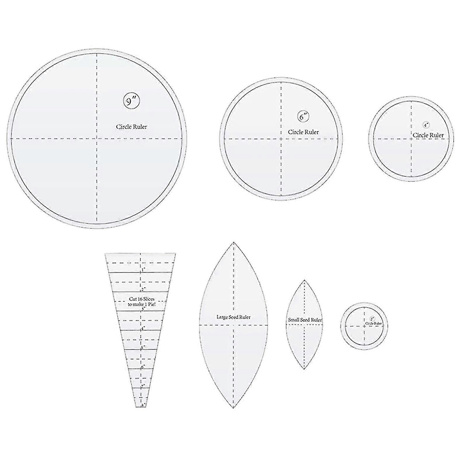7pcs Sunflowe Quilt Template Set Patchwork Ruler Sewing Ruler Creative Ruler