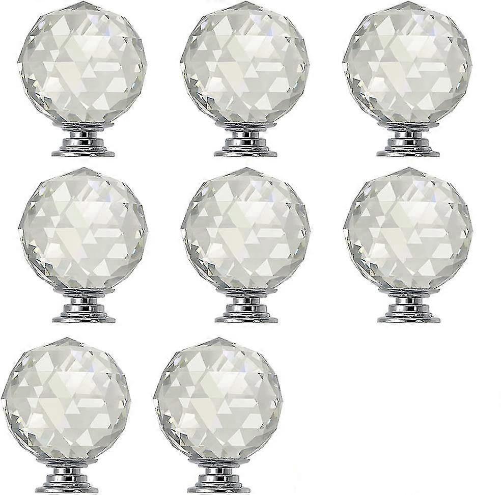 8buc 40mm clear crystal glass knobs kitchen drawer Door Knob Dulap Pull Handle Hardware