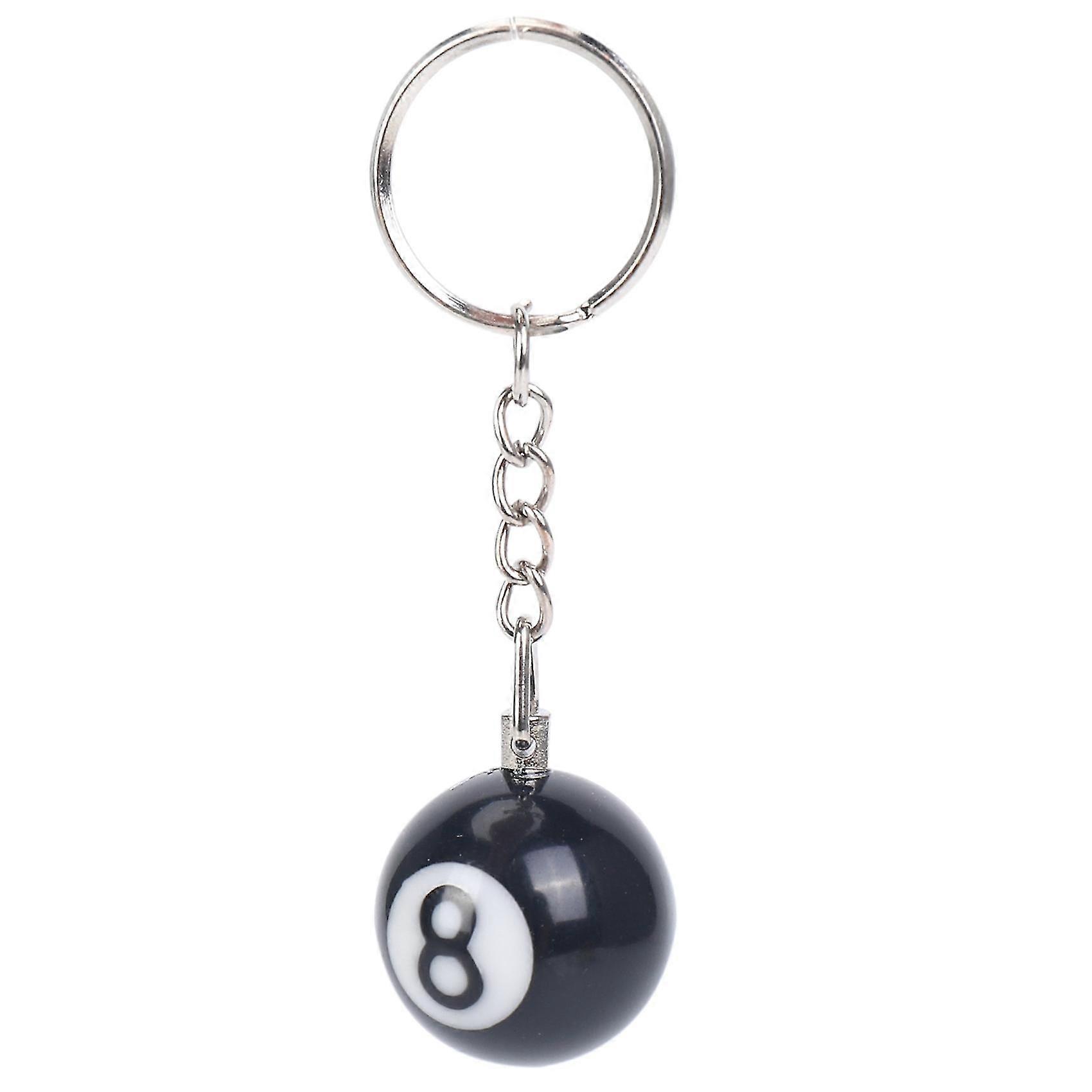 2x Billiard Ball Key Chain Key Ring Happy No. 8