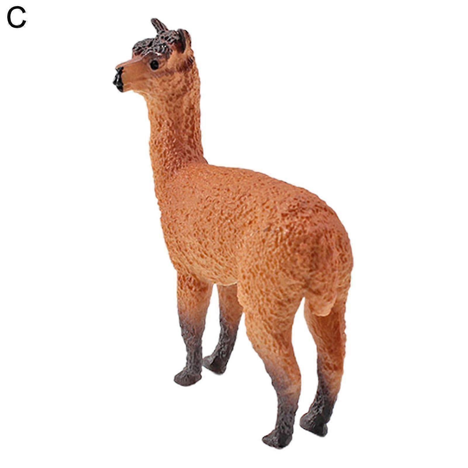 Animal Figurine Simulation Donkey Alpaca Red Deer Sheep Animal Model Toys Desktop Ornament Gift For Home