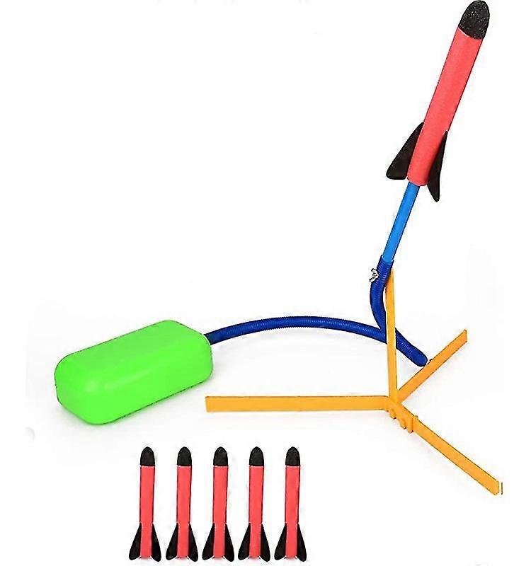 Toy Rocket Launcher for kids 3 Foam Rockets and Sturdy Launcher Stand with Foot Launch Pad - Fun Ou