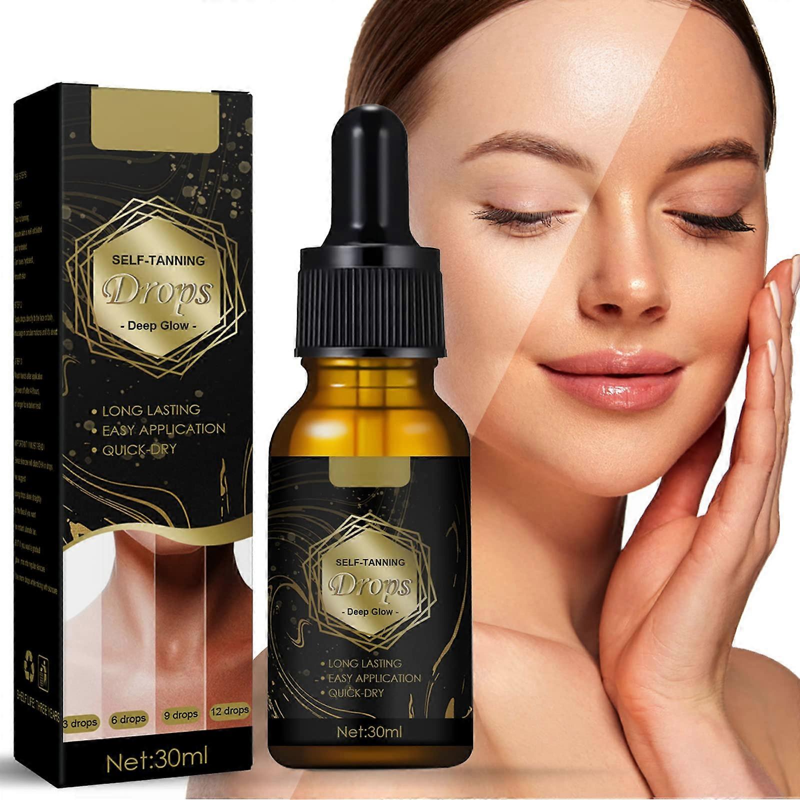 Self-Tanner Self-Tanning Drops, Instant Face Self-Tanner, Self-Tanning Drops for Face and Body, Natural Tan, Animal Free and Vegan, 30ML
