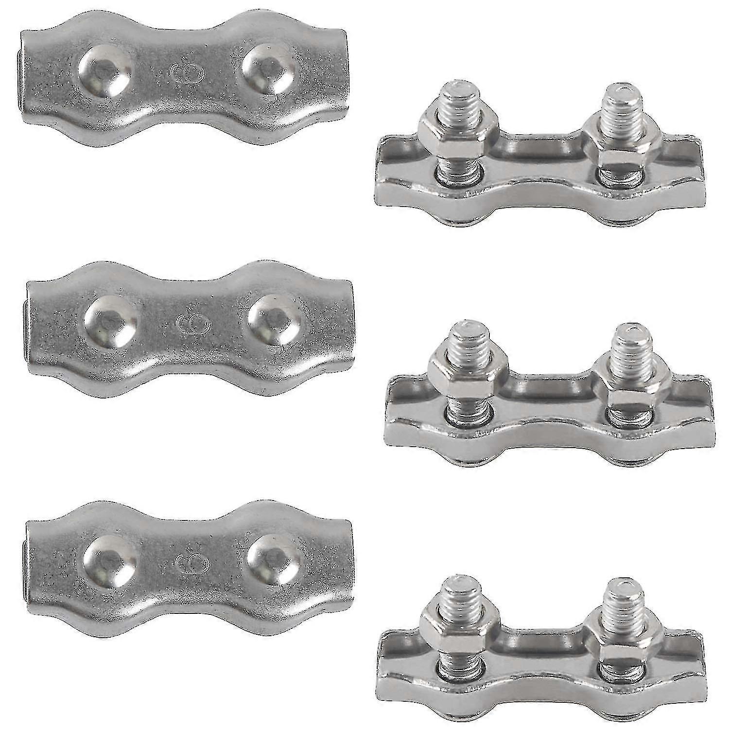Wabjtam6pcs M6 دوبلكس كليب العلاقات 304 الفولاذ المقاوم للصدأ دوبلكس حبل المشابك