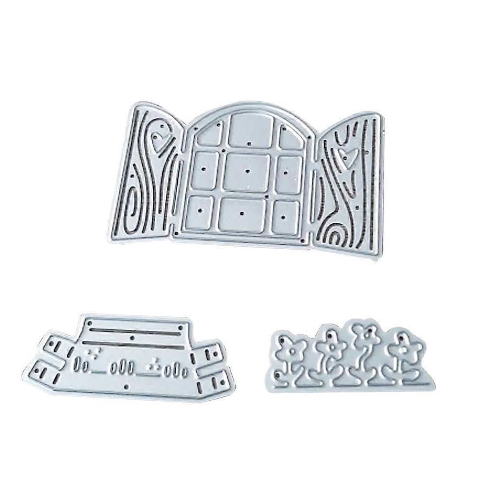Window Flower Pot Cutting Die Scrapbooking Embossing Paper Craft Stencil Mold