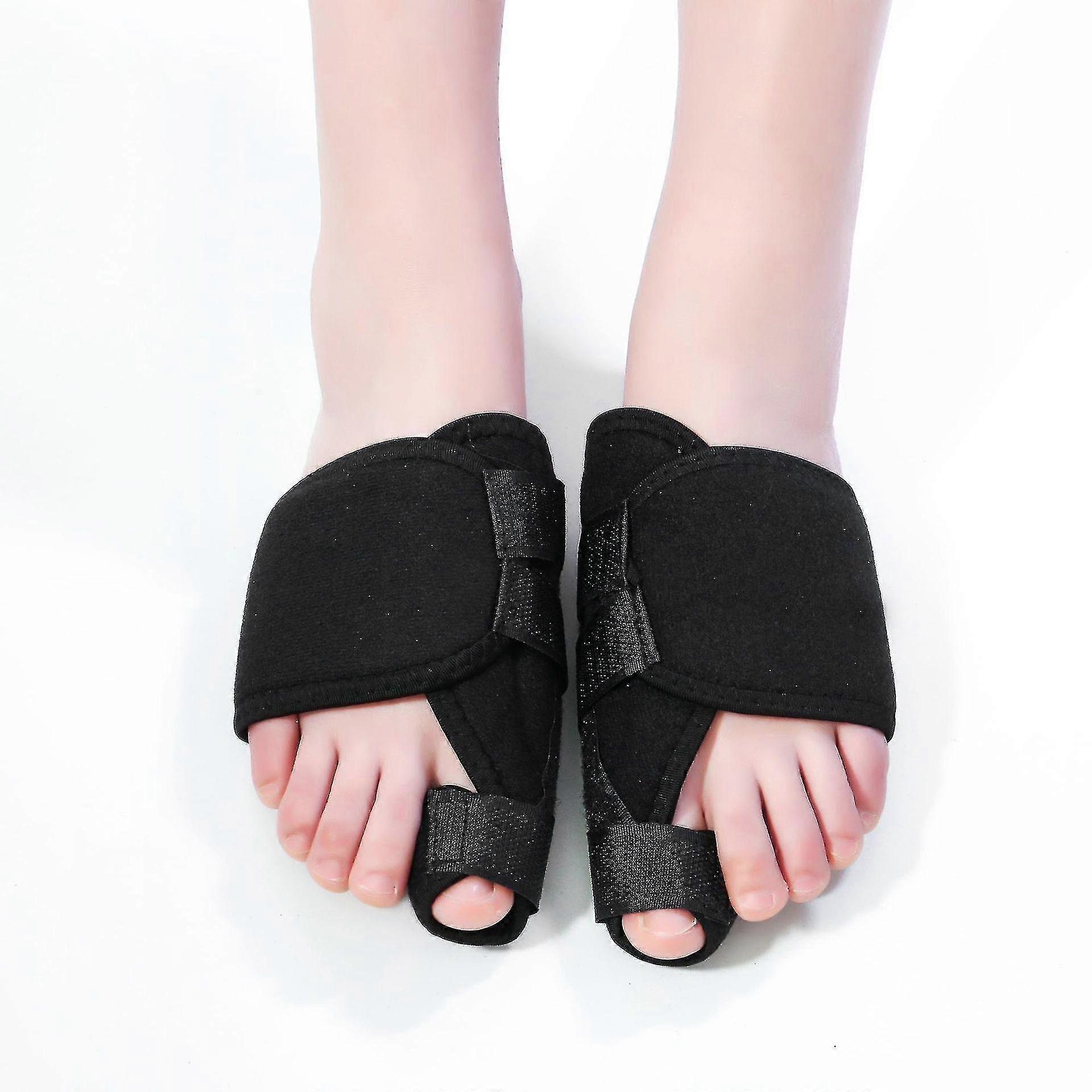 Big Toe Bunion Device Splint Straightener Hallux Braces Toe Correction Foot Pain Toola Pair-black