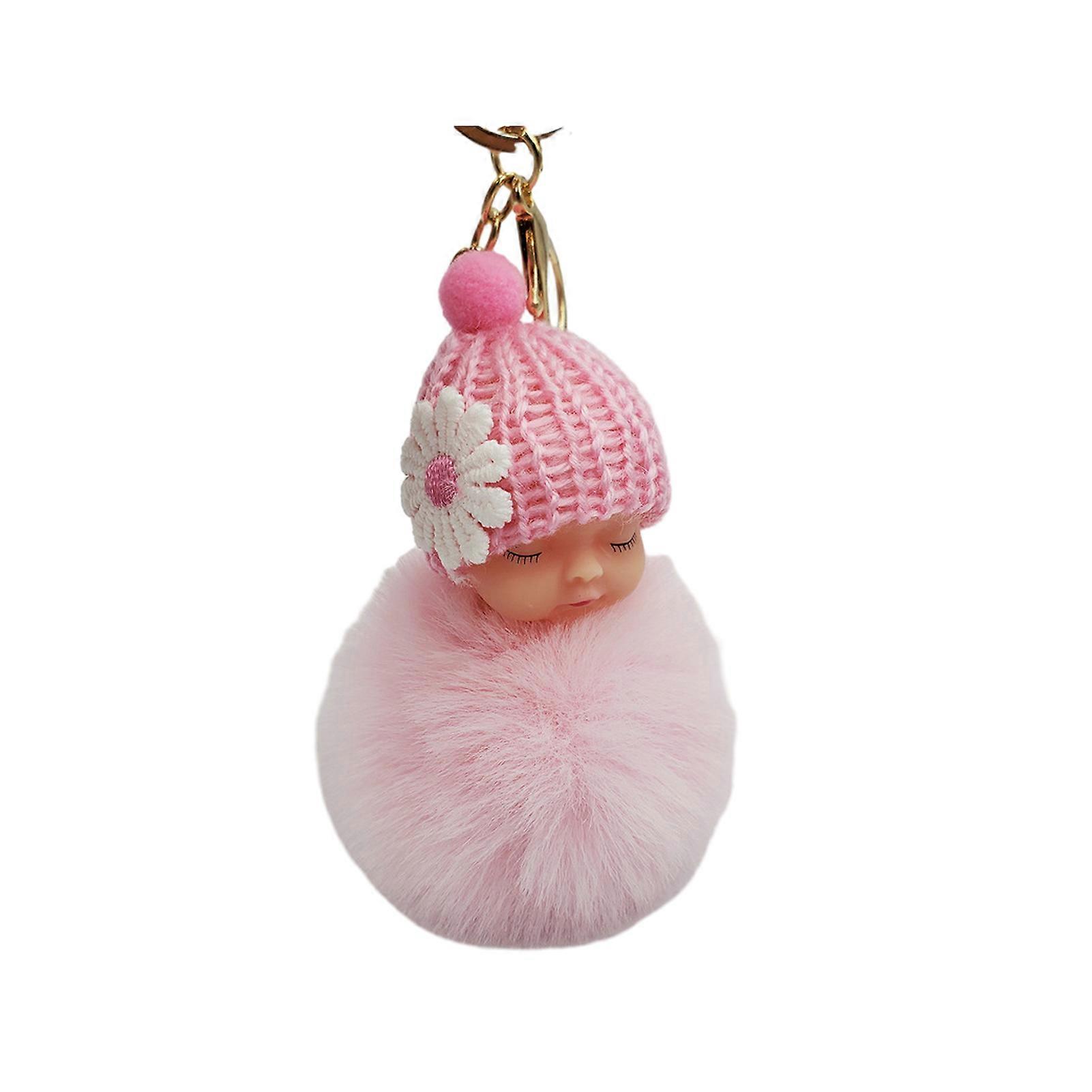 Plush Keychain Adorable Sleeping Baby Doll Keychain Stylish Bag Hanging Pendant for Car Home Decoration