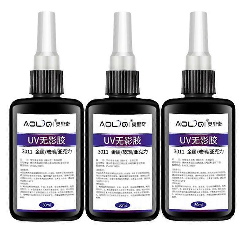3x Fast And Effective Adhesion Uv Shadowless Glue Water Mini Waterproof Glue 50ml Portable Shadowless Self Adhesive Glue Hardware