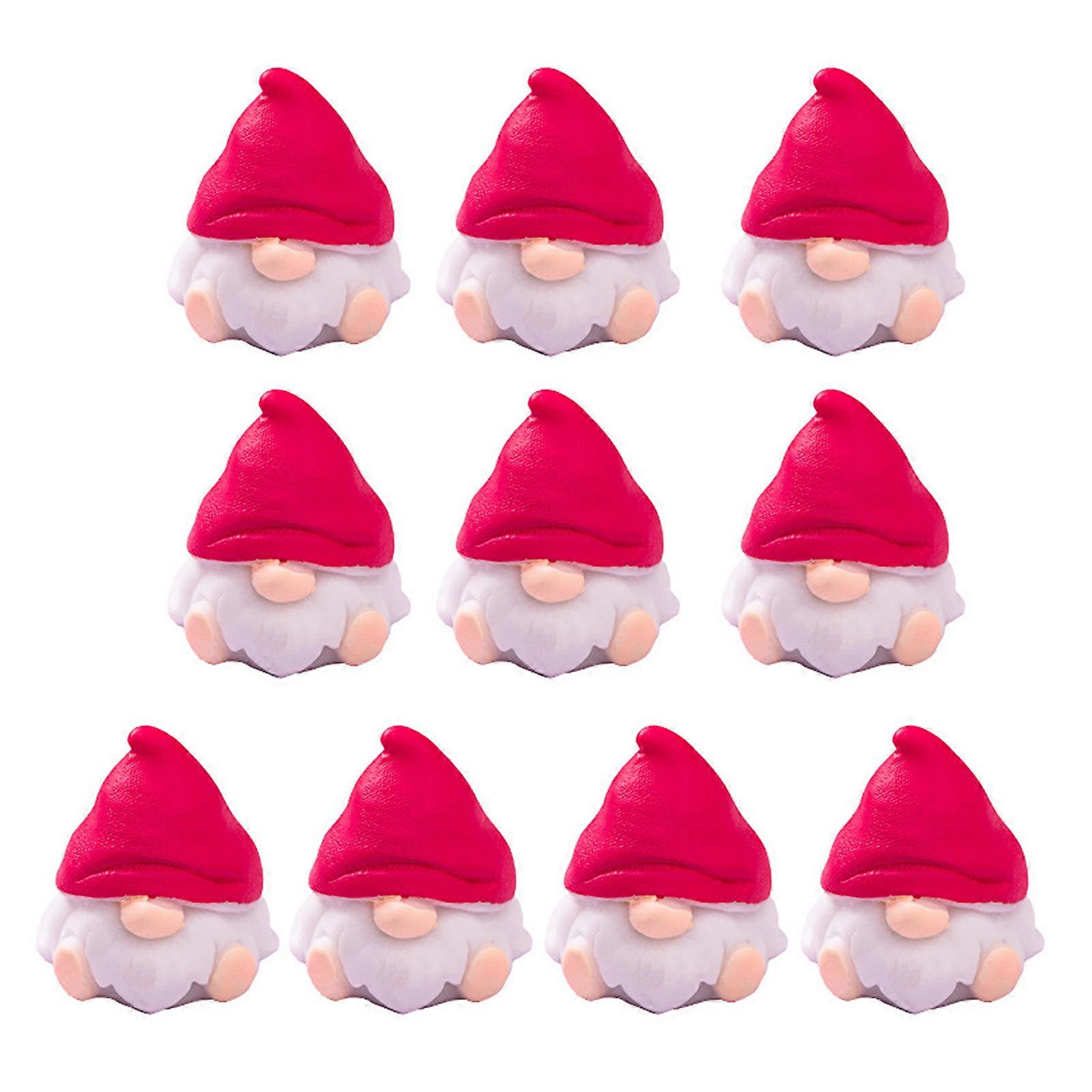 10 st mini tomtar statyer harts miniatyr gnome figurer handmålade tomtar bordsskivor prydnader för växtkrukor mikrolandskap