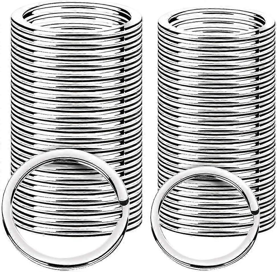 100pcs Split Keyrings, Metal Flat Split Key Rings Bulk For Home Car Keys Pendants Diy Art