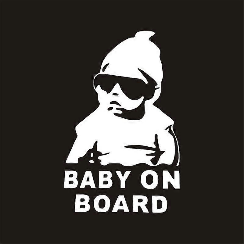 Baby on Board Sticker for Cars Funny Cute Safety Caution Decal Sign for Car Window and Bumper No Need for Magnet or Suction Cup (2 Pack)