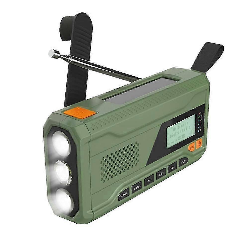 Mini Hand Crank Bluetooth Radio +//fm Radio 4500 Mah Solar Powered Emergency Radio With Led Flashlight, Sos Alarm