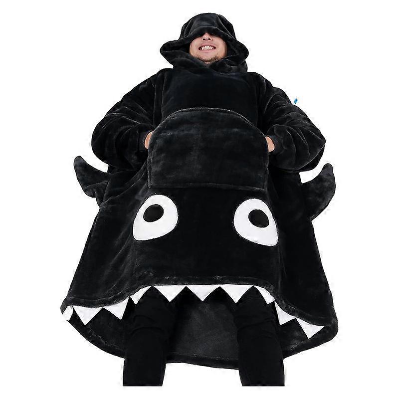Cartoon Loose Pajamas Large Size Cloak Lazy Clothes Shark Big Pocket Lazy Clothes Pajamas