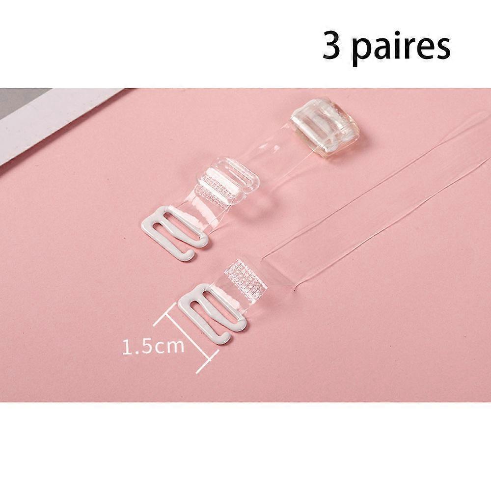 3 Pairs (transparent 1.2cm) Transparent Invisible Bra Straps Replacement Bra Straps Non-Slip Bra Straps for Strapless Bras