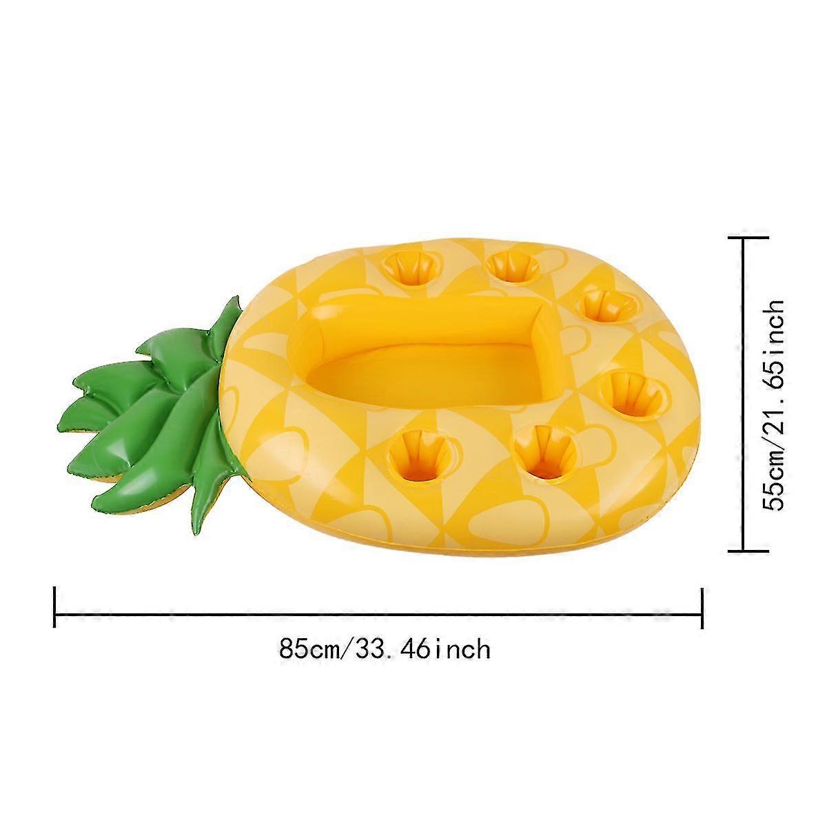 6e Pineapple inflatable PVC water ice bar self-service ice tray party floating portable beverage rack porous coaster tray
