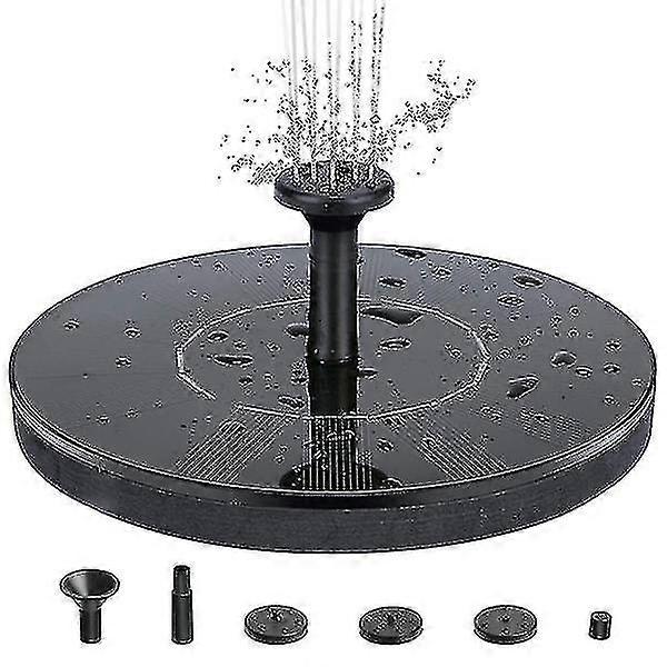 Vattenfontän solcellsdrivning 16 cm - svart