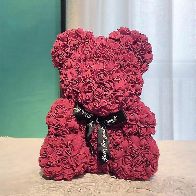 Rose Bears - Each rose bear comes with a rose Teddy Bear - Flower Bears are perfect for anniversaries, mothers - Clear gift box included! 10 inches ta