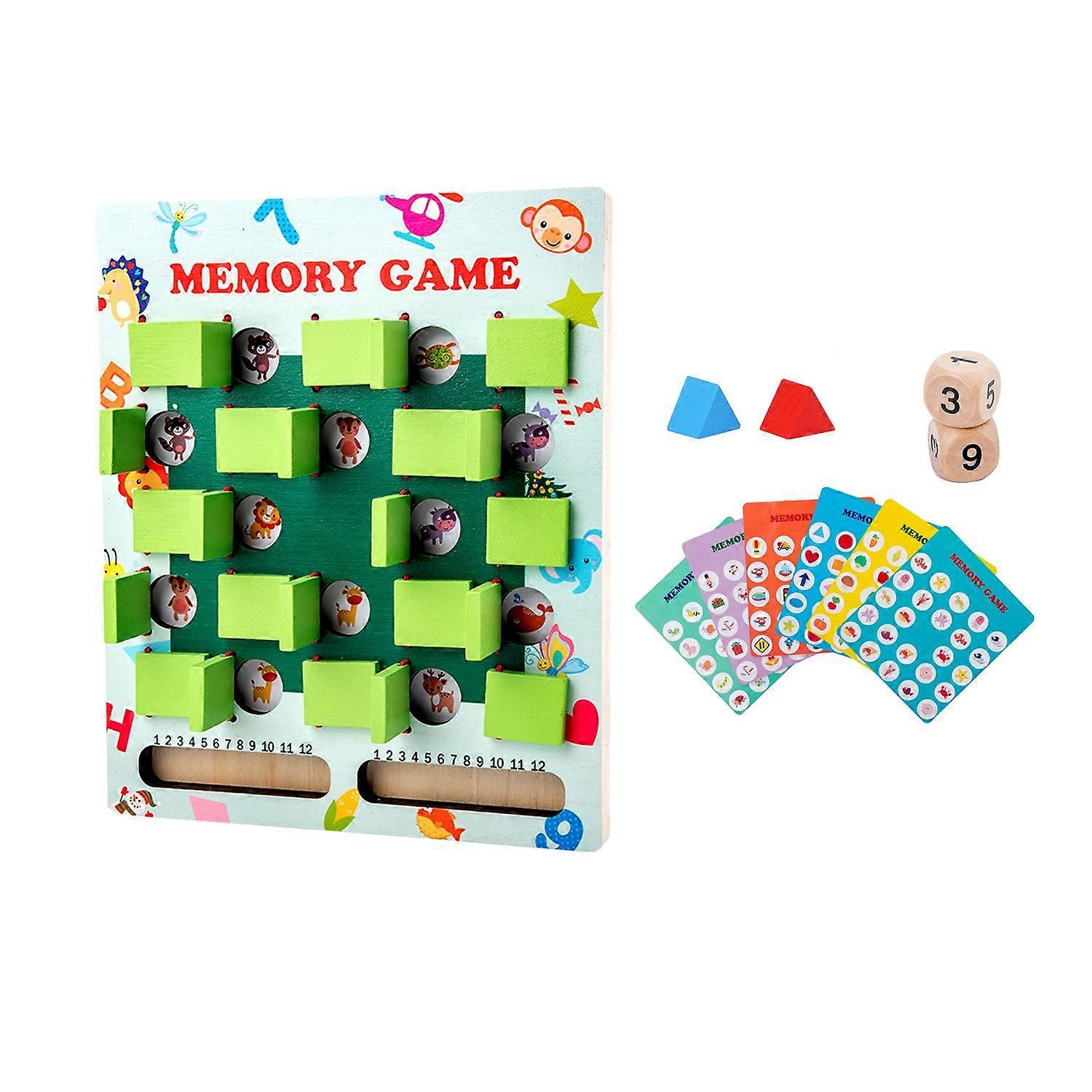 Kids Memory Matching Chess Game with 6 Cards Flip Memory Chess Board Game Logic Focus Training