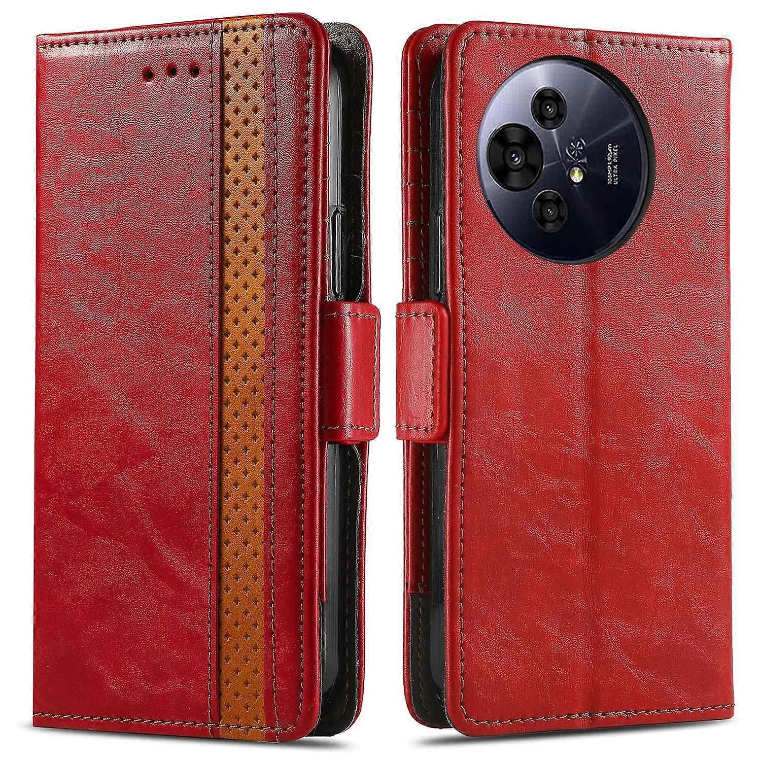 CASENEO 002 Series For TCL 50 Pro NxtPaper 5G Case Stand Wallet Splicing PU Leather Cover - Red