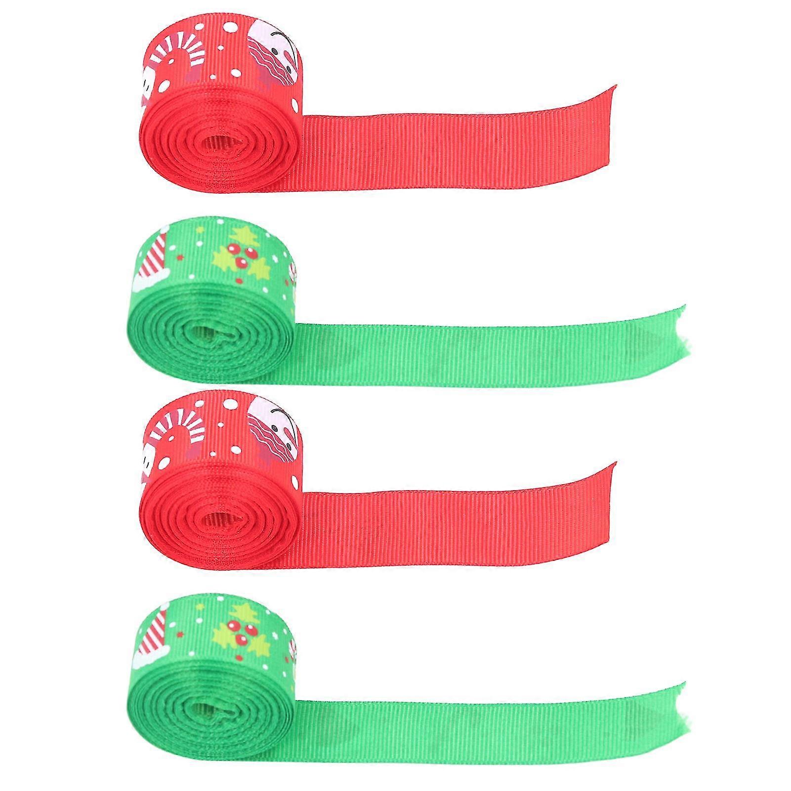4pcs Set Premium Polyester Gift Ribbon - Exquisite Pattern | Bright Colors | Wide Application