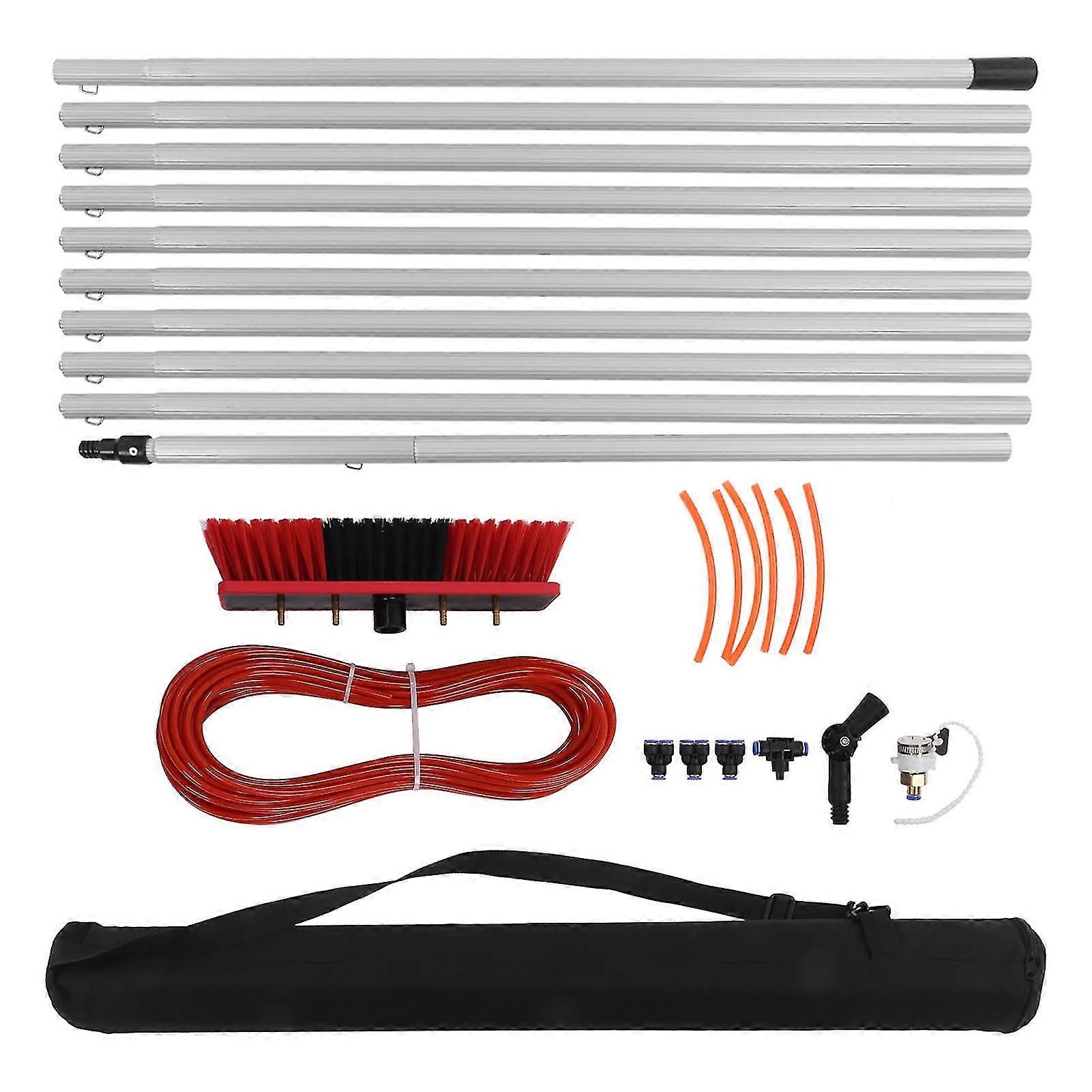 10m 30cm Solar Panel Cleaning Brush Water Fed Pole Kit Extendable Telescopic Pole