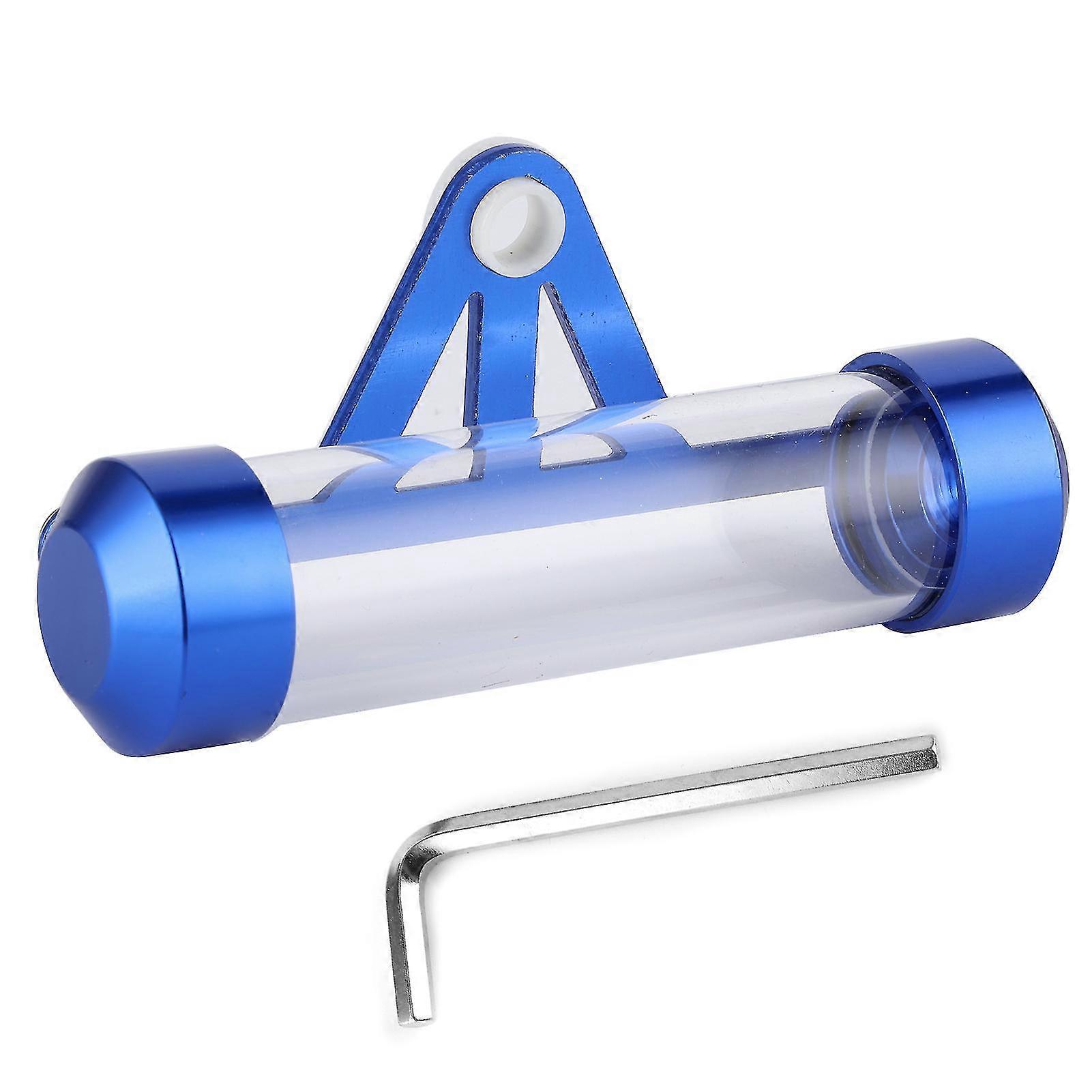 Motorcycle License Disc Storage Cylinder Tube Tax Disc Frame Blue