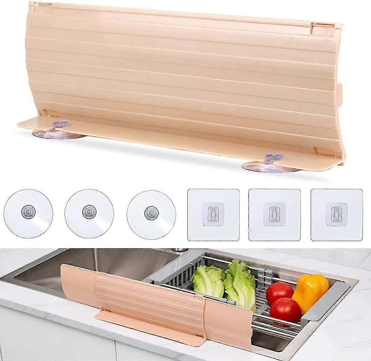 Sink Water Splash Guard With 6pcs Attached Sucker, Sink Splash Guard Behind Faucet Or Sink Backsplash Guard