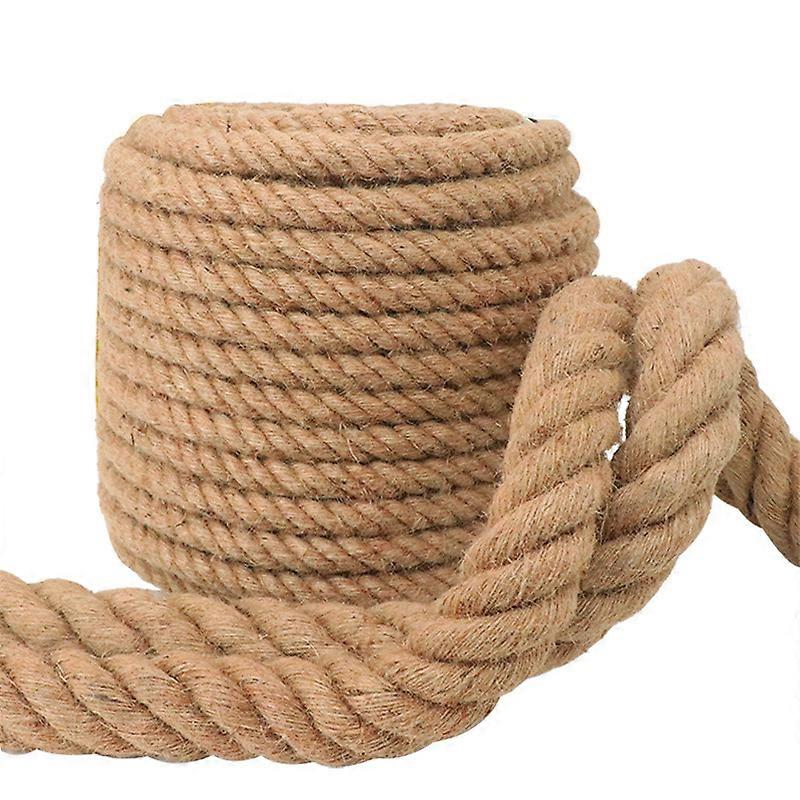 20mm Barrier Rope for Stair Handrail/Balcony Railing, Twine for Tug of War, Swings, Ship and Lifting, Battle and Gym Climbing, 20mm10m, Jute