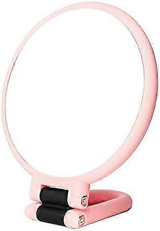 1X 15X Magnifying Hand Held MirrorDouble Side Folding Hand Mirror for Women with Adjustable Handle pink