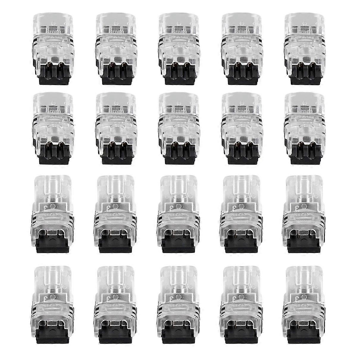 20PCS 2Pin LED Strip Connectors Waterproof 8mm LED Terminal Connector for LED Strip Light WS2811 WS