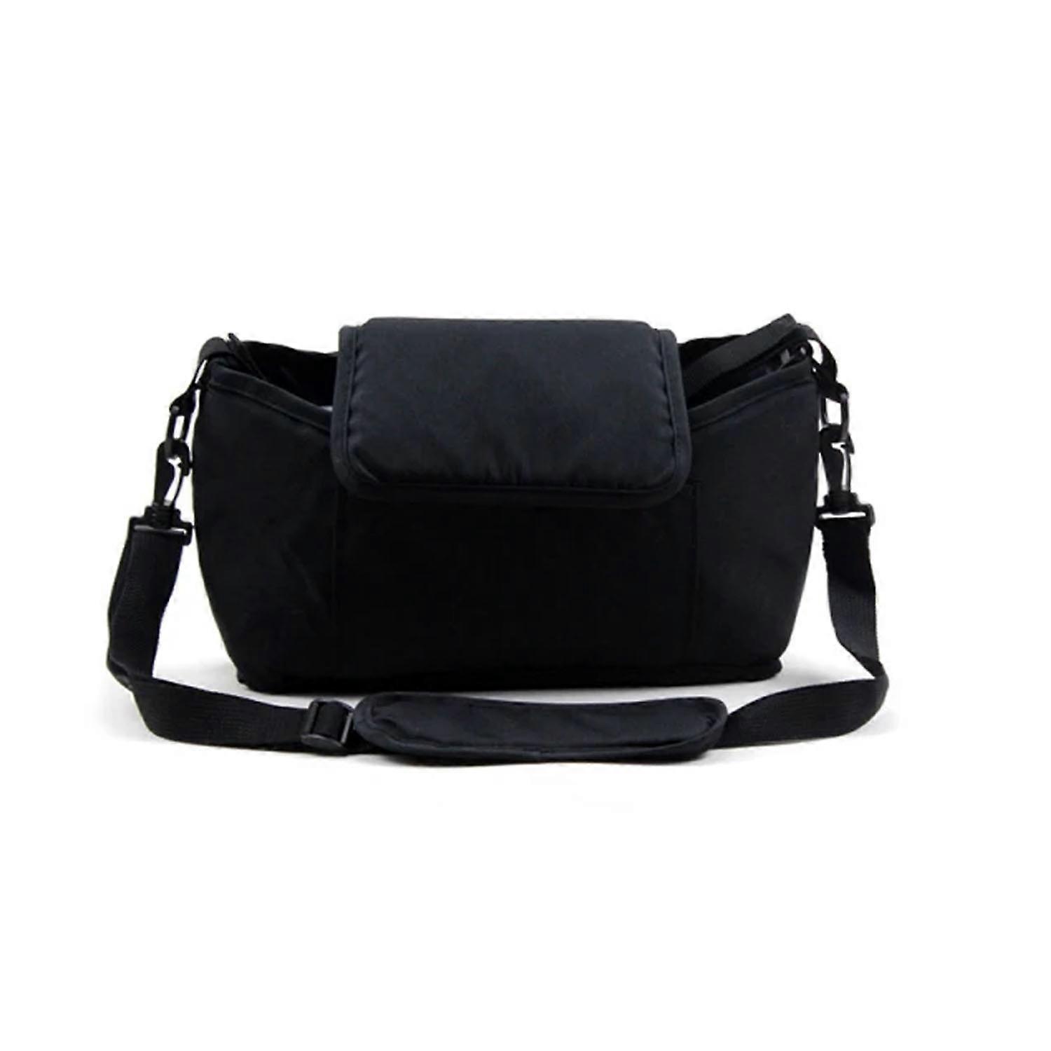(Black)Stroller Hanging Bag Large Capacity Baby Storage Bag
