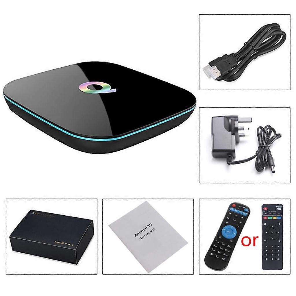 Q Plus für Smart TV Box A-ndroid 9.0 TV Box 2GB-RAM/16GB ROM 2.4G WiFi 6K