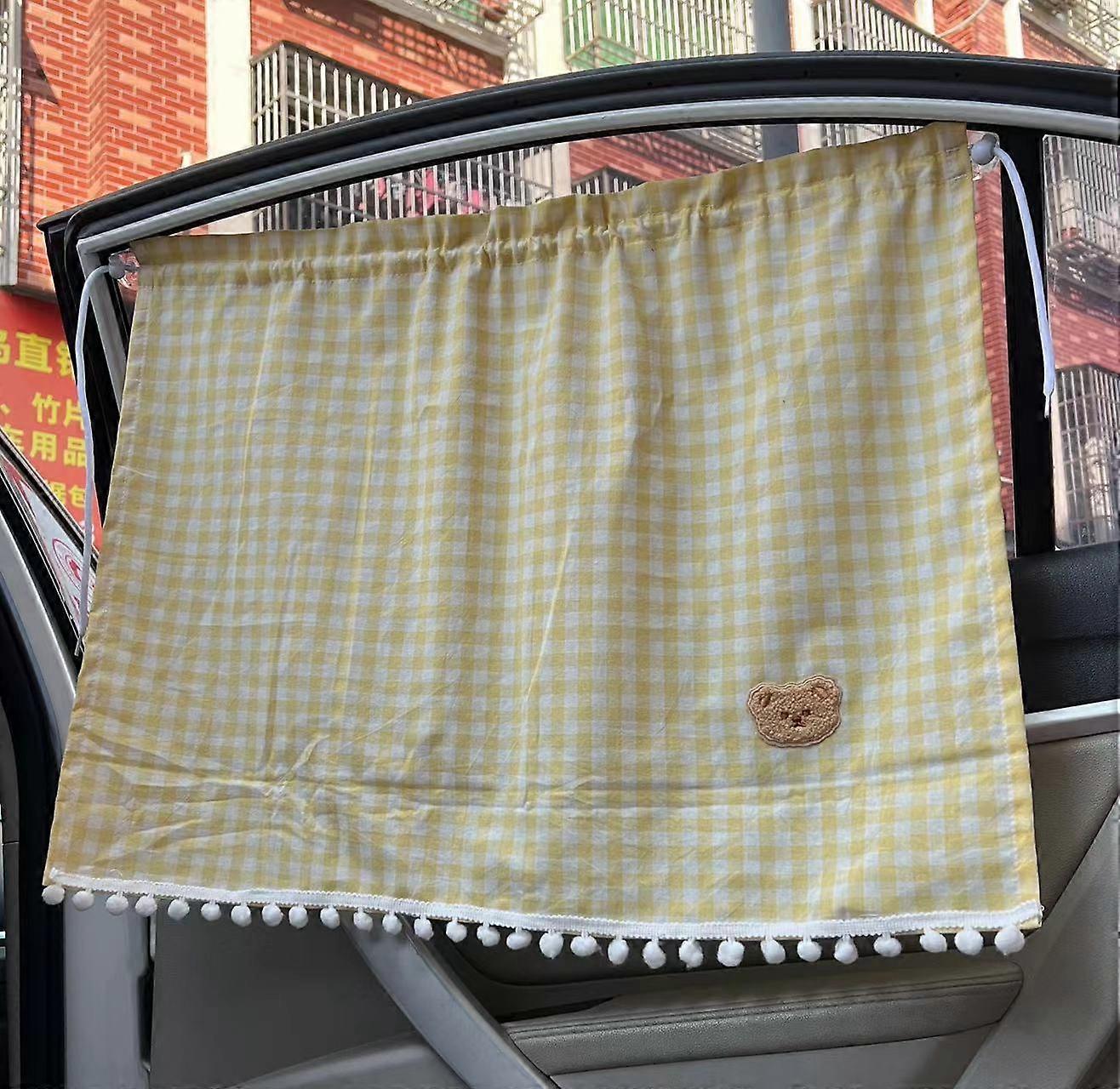 1PC Universal Car Sun Shade Curtains Cute Cartoon Bear Car Styling Rear Side Window Windshield Sunshade Protect Window Curtains