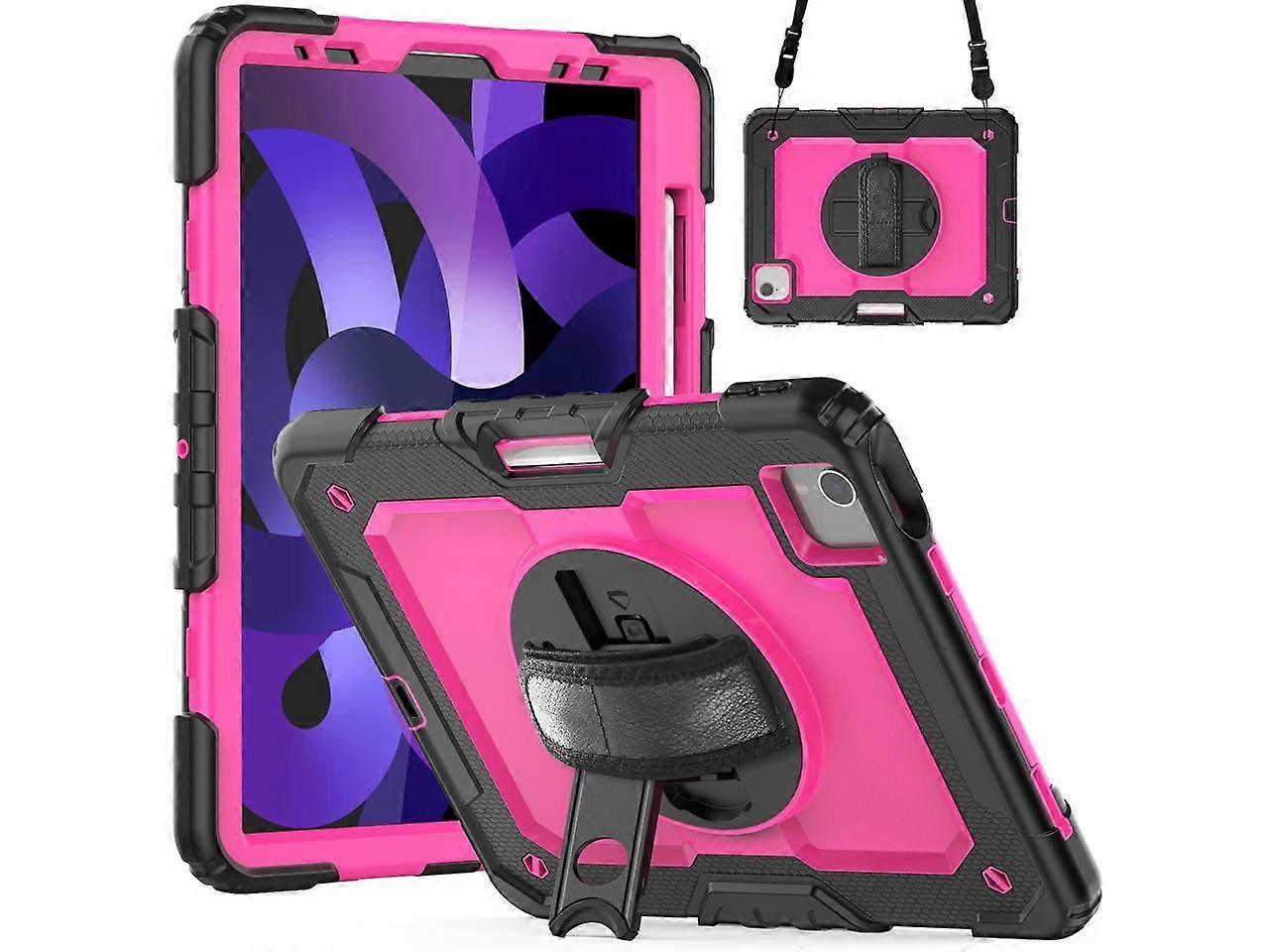 iPad Air 5 Case 2022 / iPad Air 4 10.9 inch Case with Screen Protector Pencil Holder | | Three Layer Rubber Protection Cover with Hand Strap for iPad 