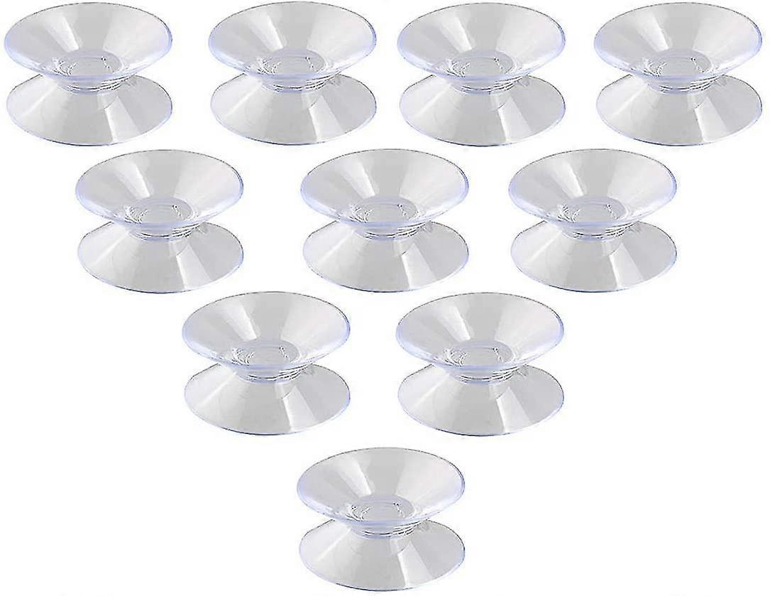Set Of 10 Double Sided Pvc Suction Cups For Glass And Plastic 30 Mm