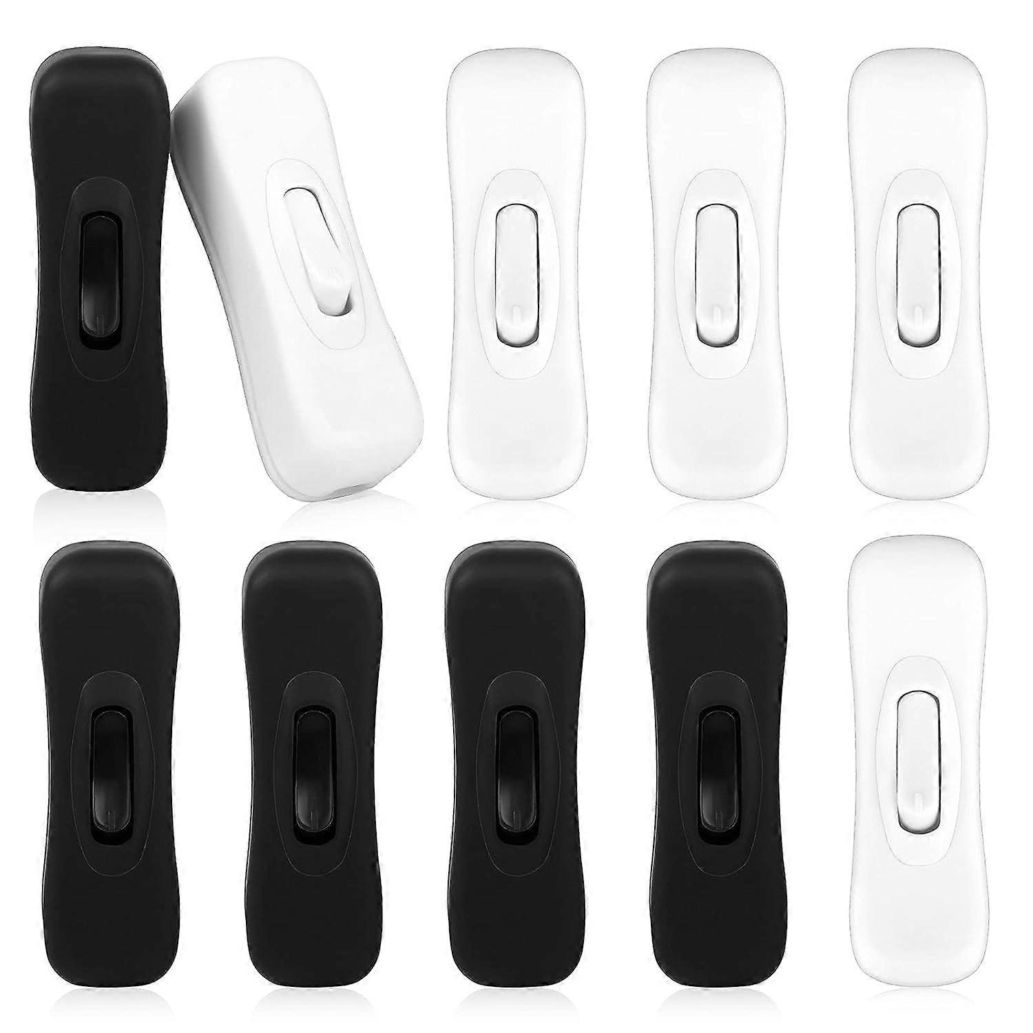 Pack of 10 Intermediate Switches Lamp Switch Cord Switch 2A Black In-Line Switch White Cord Switch Intermediate Switch for Small Appliance LED Lamp Ap